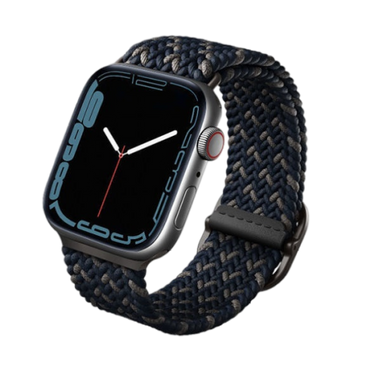 حزام ساعة Apple مضفر من Uniq Aspen Designer Edition مقاس 42/44/45 ملم - أزرق سبج