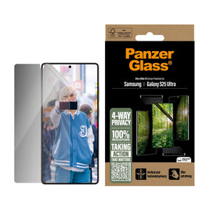 PanzerGlass ECO MATRIX 4-way Privacy Screen Protector Samsung Galaxy S25 Ultra | Ultra-wide Fit