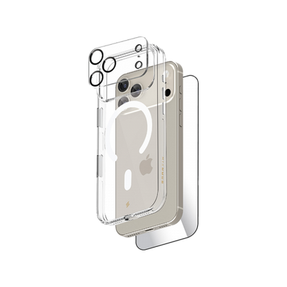 Smartix Ultraguard 3 in 1 Premium Bundle Pack for iPhone 17 Pro Max (Magnetic Clear Case+ Screen Protector + Camera Protector)