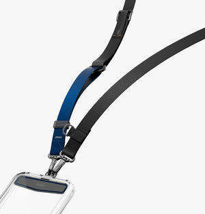 UNIQ Vista Flex 2-in-1 Lanyard And Hand Strap - Black/ Deep Blue