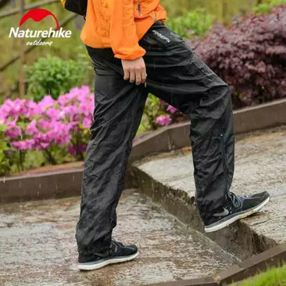 بنطال المطر Naturehike بسحاب مزدوج - إصدار مطوَّر (متوسط) - أسود