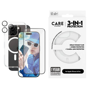 CARE by PanzerGlass Flagship 3-in-1 Bundle iPhone 16 PRO 6.3"