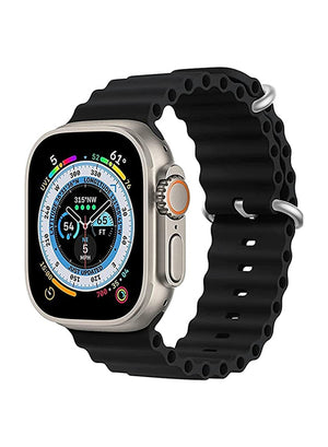 Smartix Premium Silicone Band For Apple Watch 49/45/44/42mm Black