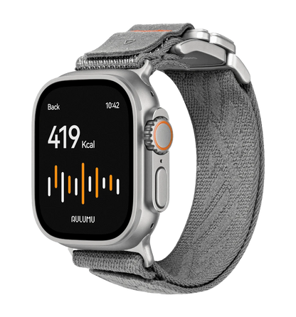 AULUMU G03 Titanium Alloy Mag Buckle Nylon Strap For Apple Watch 42/44/45/46/49mm - Gray