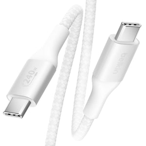 Belkin BoostCharge 240W Braided USB-C Cable (1m) White