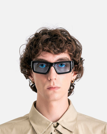 BLACK ACETATE RIF BLUE LENS PT-2502 - SABEA