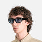BLACK ACETATE RIF BLUE LENS PT-2502 - SABEA