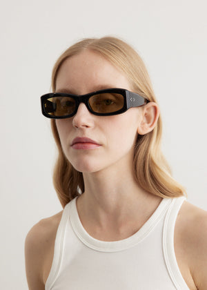 BLACK ACETATE WARM OLIVE LENS PT-7009 - SAUDADE