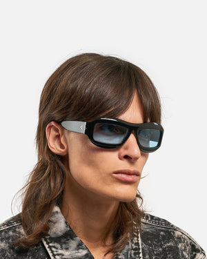 BLACK ACETATE RIF BLUE LENS PT-3102 - ZARIN