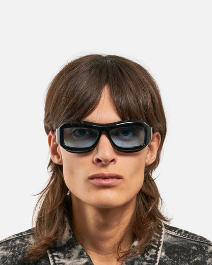 BLACK ACETATE RIF BLUE LENS PT-3102 - ZARIN